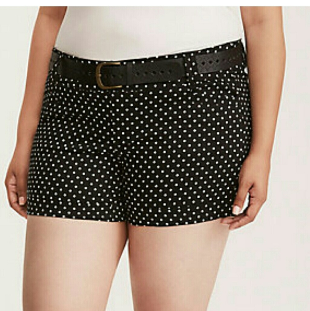 Torrid Polka Dot Print Belted Shorts